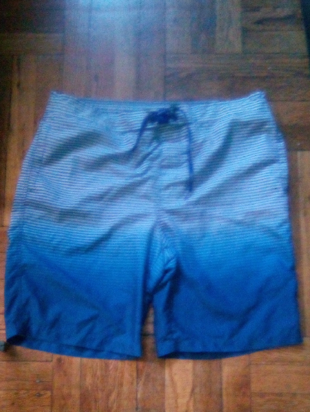 Calvin Klein Blue Ombre Stripe Swim Shorts. Size XL